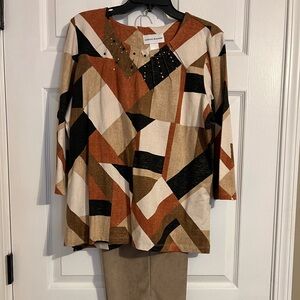 Alford Dunner pant set. Pants look have a Corduroy look. Size is large